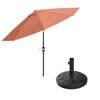 Pure Garden 10Ft Outdoor Tilting Umbrella and Base, Terracotta 50-100-TCB